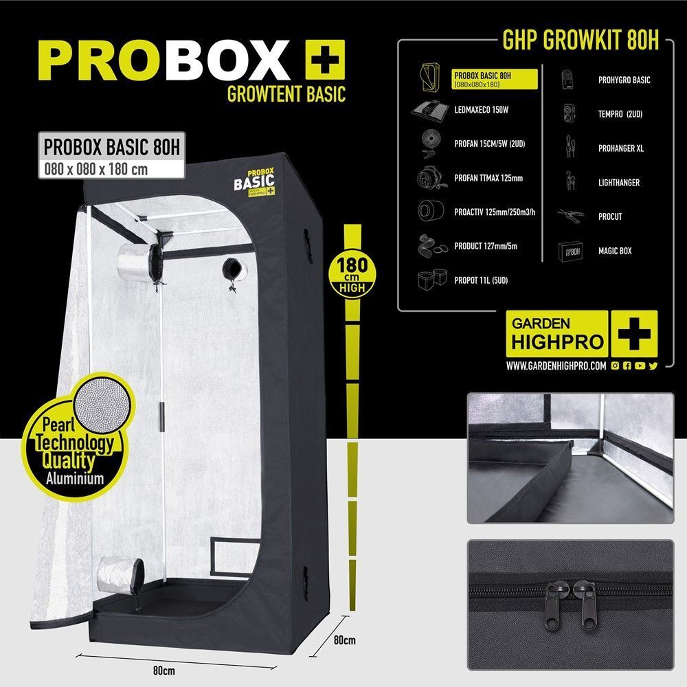 Garden Gigh Pro Growkit80H - Growing kit 80x80x180cm Growbox