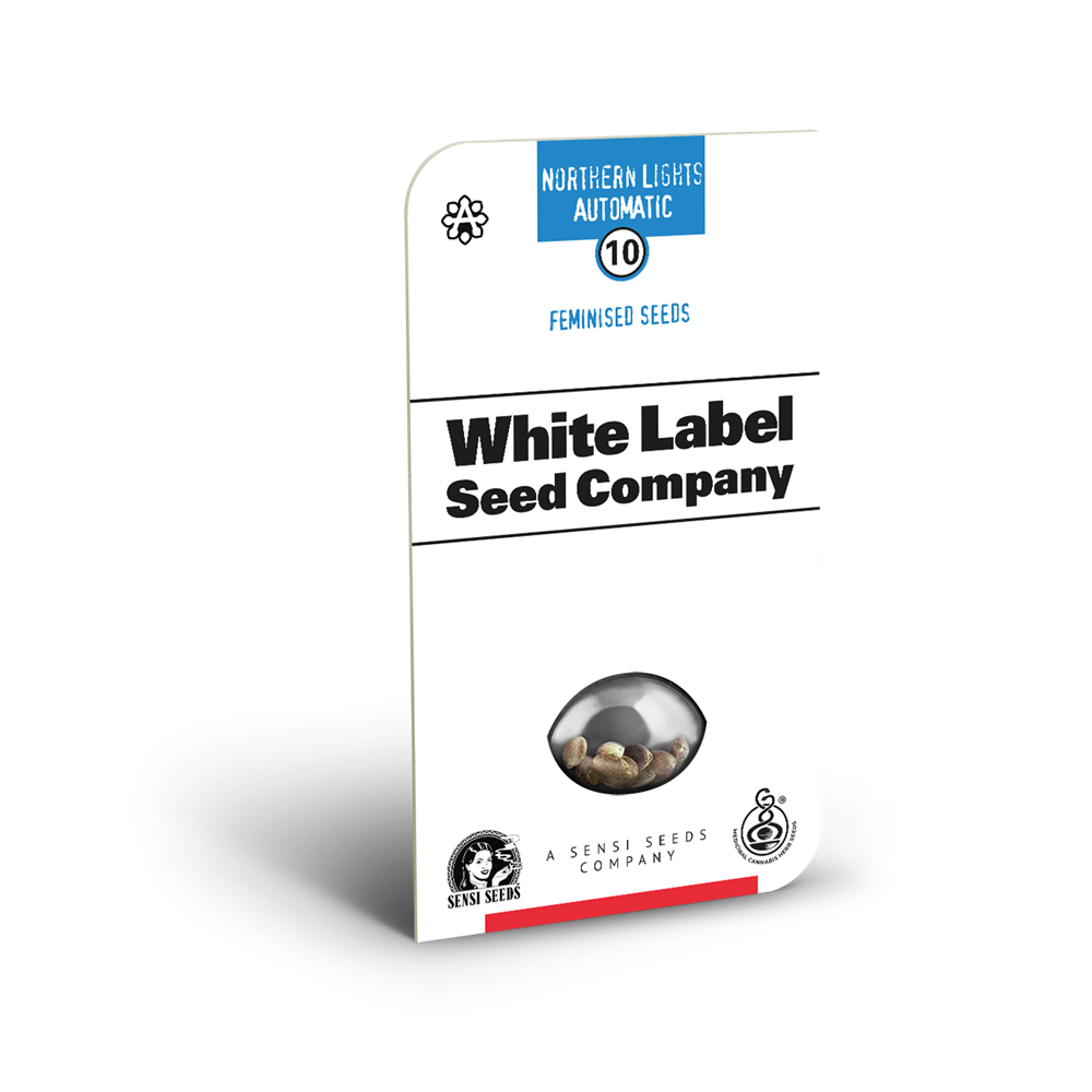 White Label Northern Lights automatic Hanfsamen Verpackung